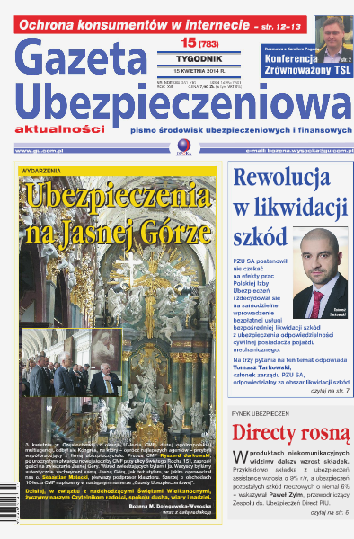 Gazeta Ubezpieczeniowa - wydanie elektroniczne nr 15/2014