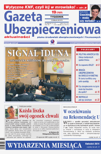Gazeta Ubezpieczeniowa - wydanie elektroniczne nr 19/2014