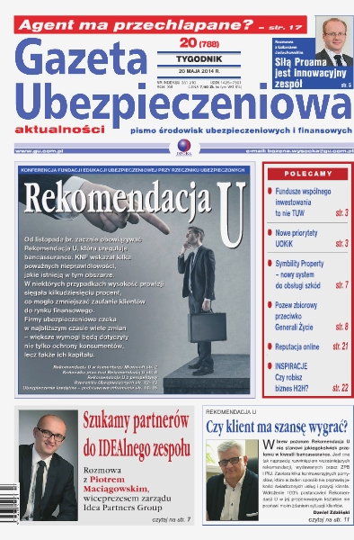 Gazeta Ubezpieczeniowa - wydanie elektroniczne nr 20/2014