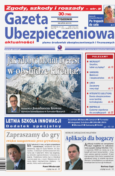 Gazeta Ubezpieczeniowa - prenumerata nr 30/2014