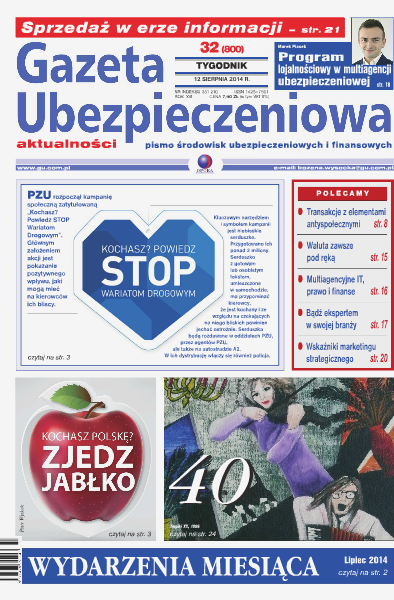 Gazeta Ubezpieczeniowa - prenumerata nr 32/2014