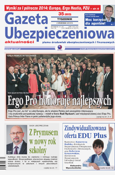 Gazeta Ubezpieczeniowa - wydanie elektroniczne nr 35/2014