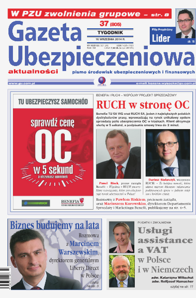 Gazeta Ubezpieczeniowa - wydanie elektroniczne nr 37/2014