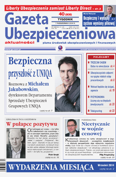 Gazeta Ubezpieczeniowa - wydanie elektroniczne nr 40/2014