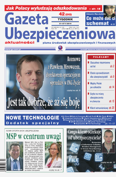 Gazeta Ubezpieczeniowa - wydanie elektroniczne nr 42/2014