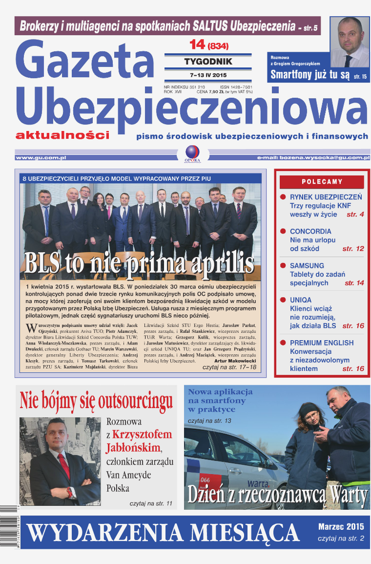 Gazeta Ubezpieczeniowa - wydanie elektroniczne nr 14/2015