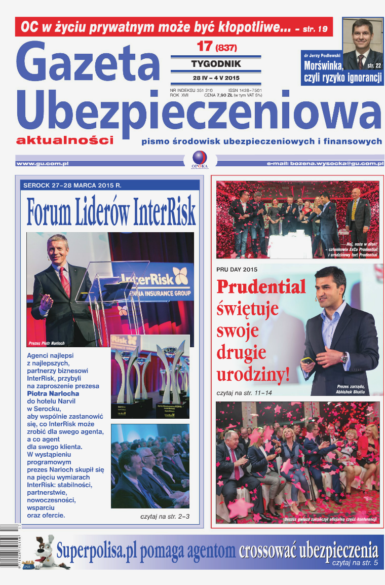 Gazeta Ubezpieczeniowa - wydanie elektroniczne nr 17/2015