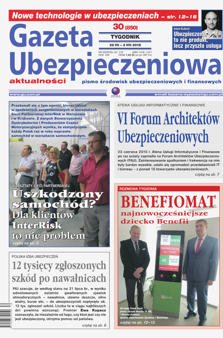 Gazeta Ubezpieczeniowa - wydanie elektroniczne nr 30-2015