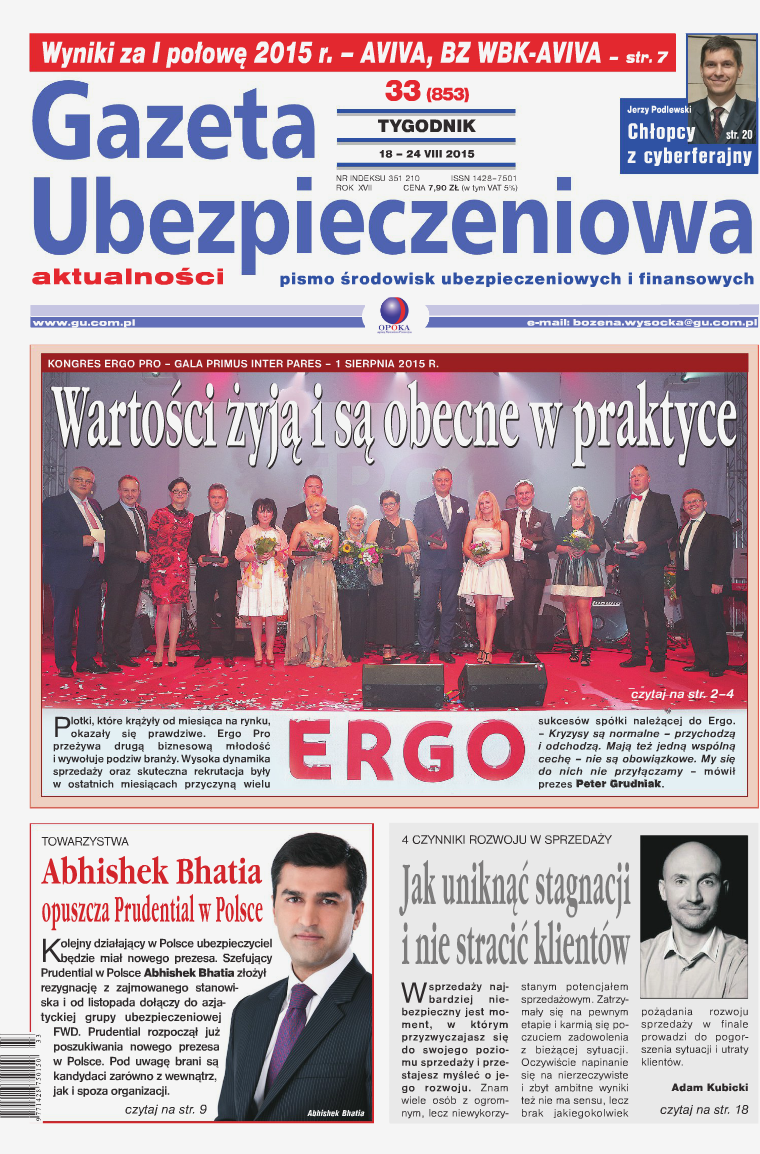 Gazeta Ubezpieczeniowa - wydanie elektroniczne nr 33-2015