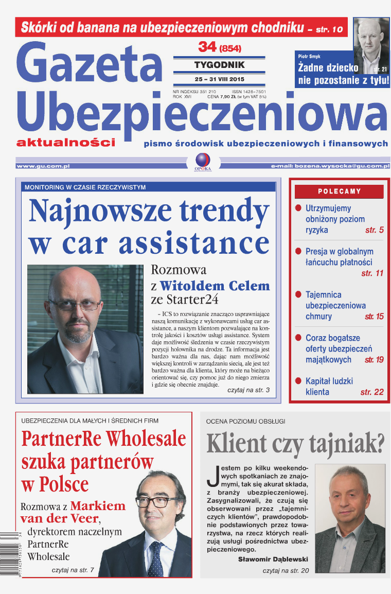 Gazeta Ubezpieczeniowa - wydanie elektroniczne nr 34-2015