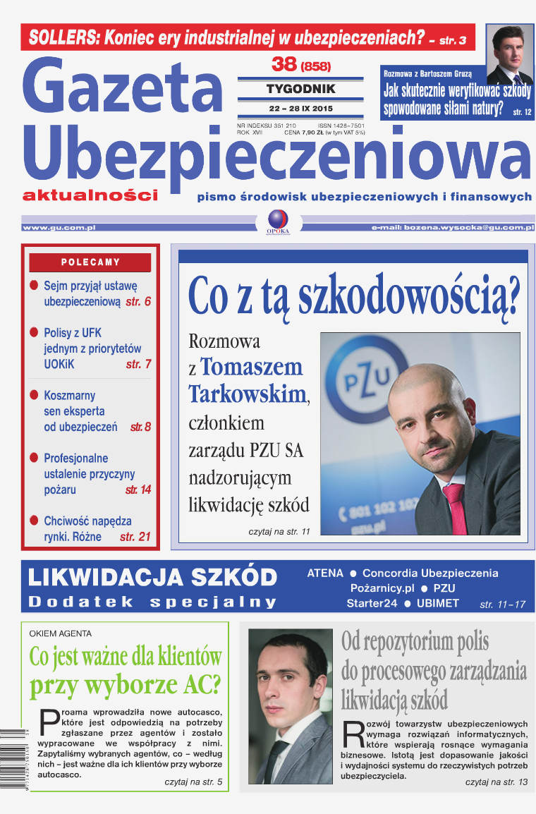 Gazeta Ubezpieczeniowa - wydanie elektroniczne nr 38-2015