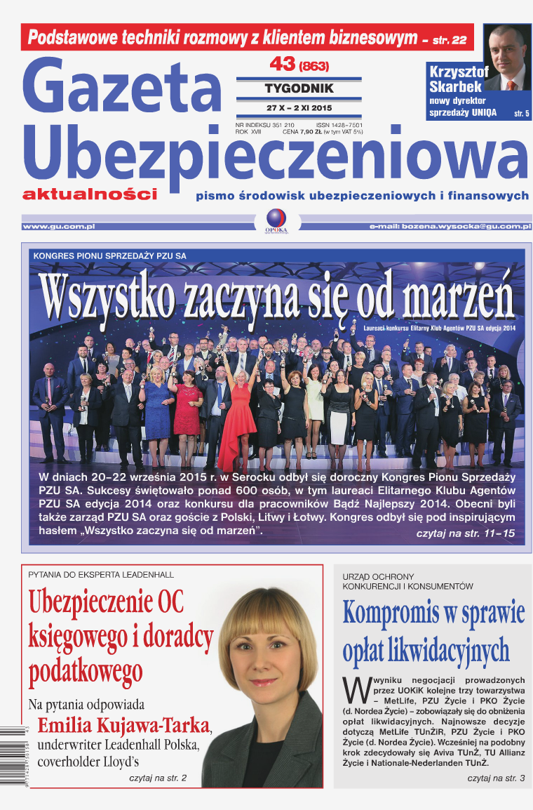 Gazeta Ubezpieczeniowa - wydanie elektroniczne nr 43-2015