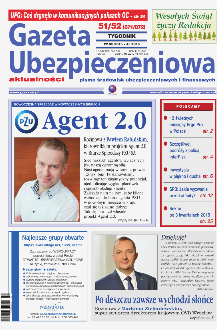 Gazeta Ubezpieczeniowa - wydanie elektroniczne nr 51-52-2015