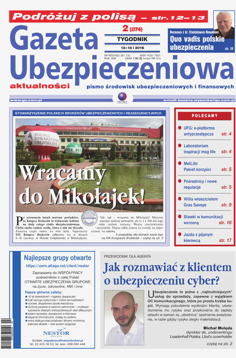 Gazeta Ubezpieczeniowa - wydanie elektroniczne nr 2-2016