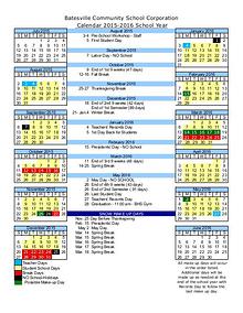 Batesville Community School Corporation Calendar