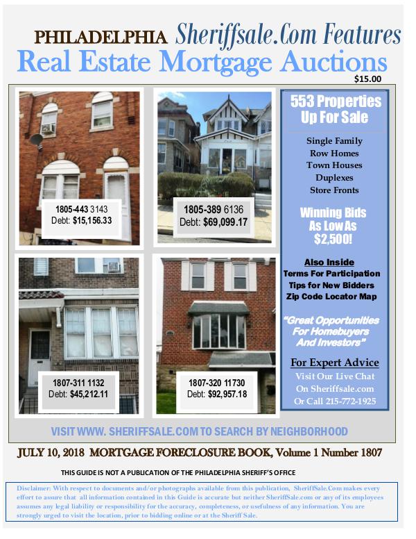 Philly Foreclosures 구입하기 Philly Foreclosures gu-ibhagi July 10 Mort Final