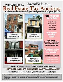September 19 Philadelphia Tax Auction Color Photo Guide