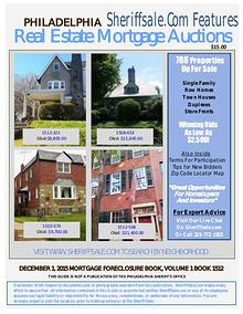 December 1, 2015 Philadelphia Mortgage Foreclosure Sale
