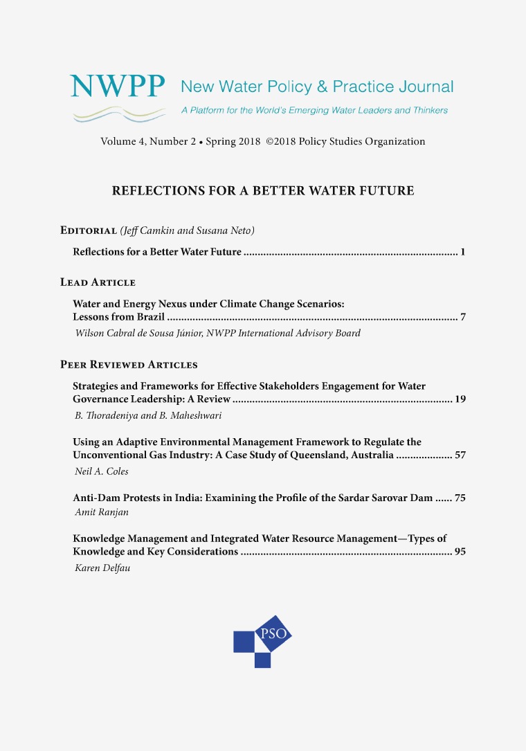 New Water Policy and Practice Volume 4, Number 2, Spring 2018