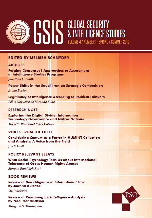 Global Security and Intelligence Studies Volume 4, Number 1, Spring/Summer 2019