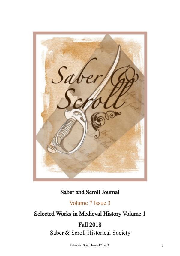 The Saber and Scroll Journal Volume 7, Issue 3, Fall 2018
