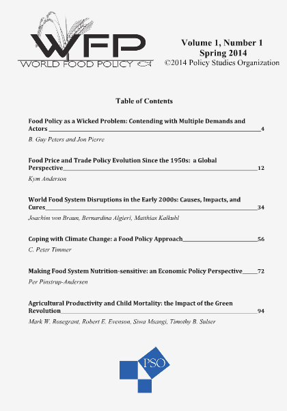 World Food Policy Volume 1, Number 1, Spring 2014