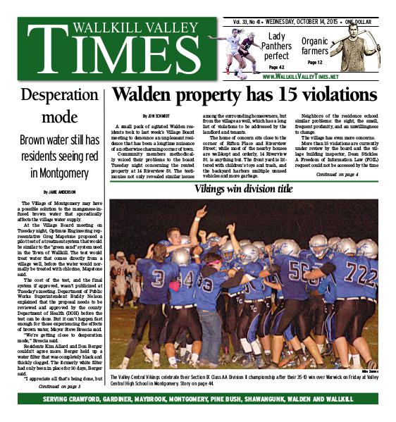 Wallkill Valley Times Oct. 14 2015