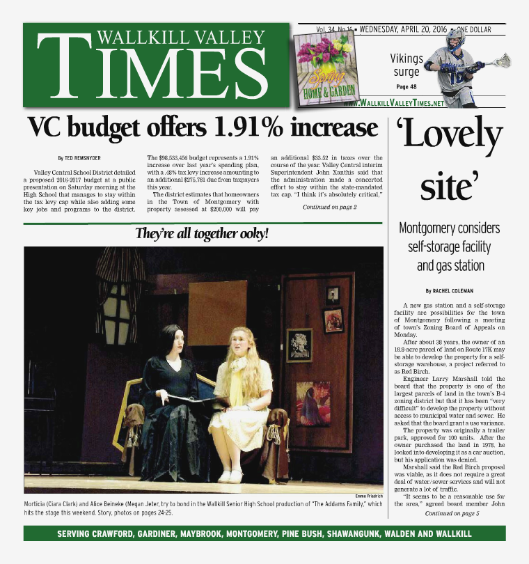 Wallkill Valley Times Apr. 20 2016
