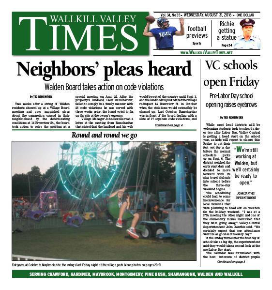 Wallkill Valley Times Aug. 31 2016