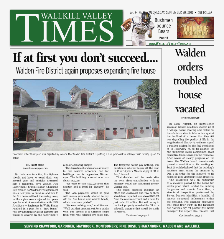 Wallkill Valley Times Sep. 28 2016