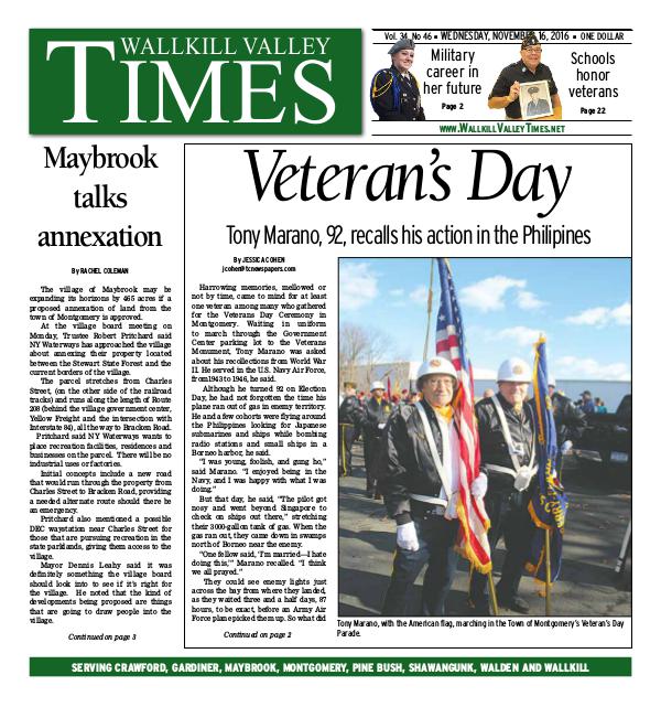Wallkill Valley Times Nov. 16 2016