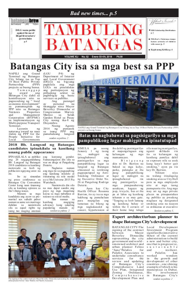Tambuling Batangas Publication January 03-09, 2018