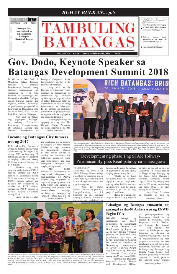 Tambuling Batangas Publication January 31-February 06, 2018