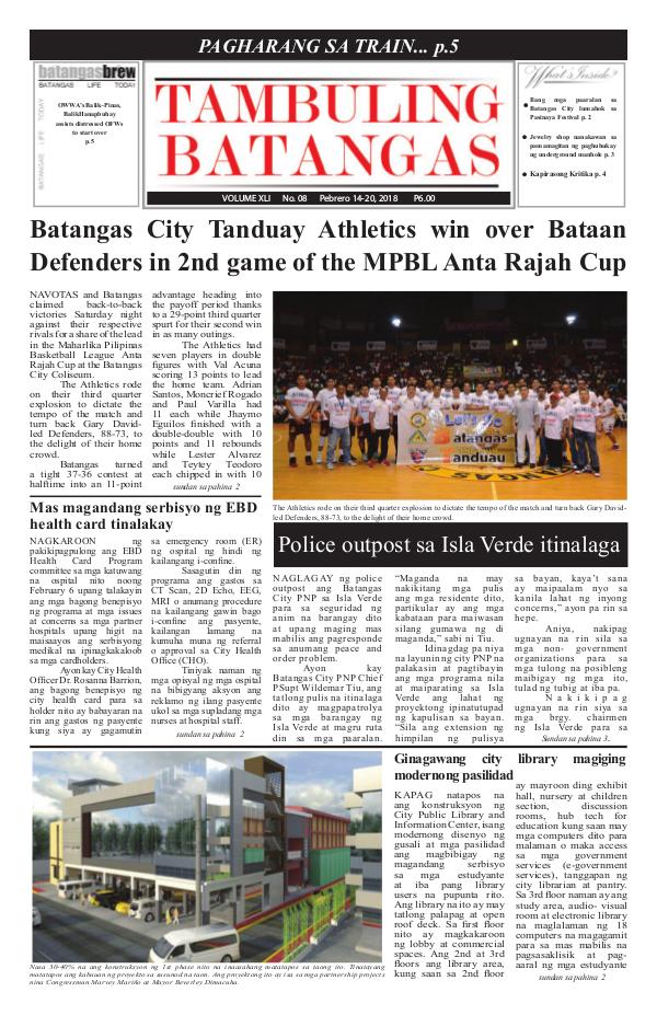 Tambuling Batangas Publication February 14-20, 2018 Issue