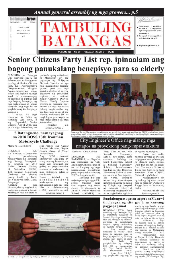 Tambuling Batangas Publication February 21-27, 2018 Issue