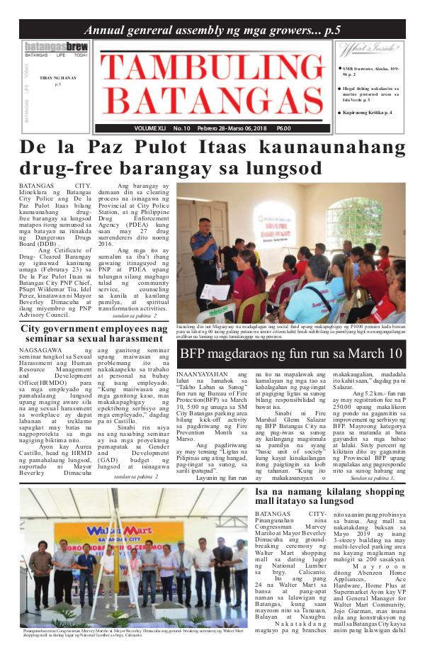 Tambuling Batangas Publication February 28-March 06, 2018 Issue