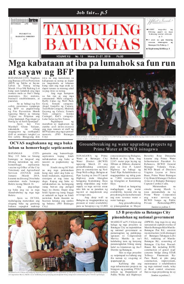 Tambuling Batangas Publication March 21-27, 2018 Issue