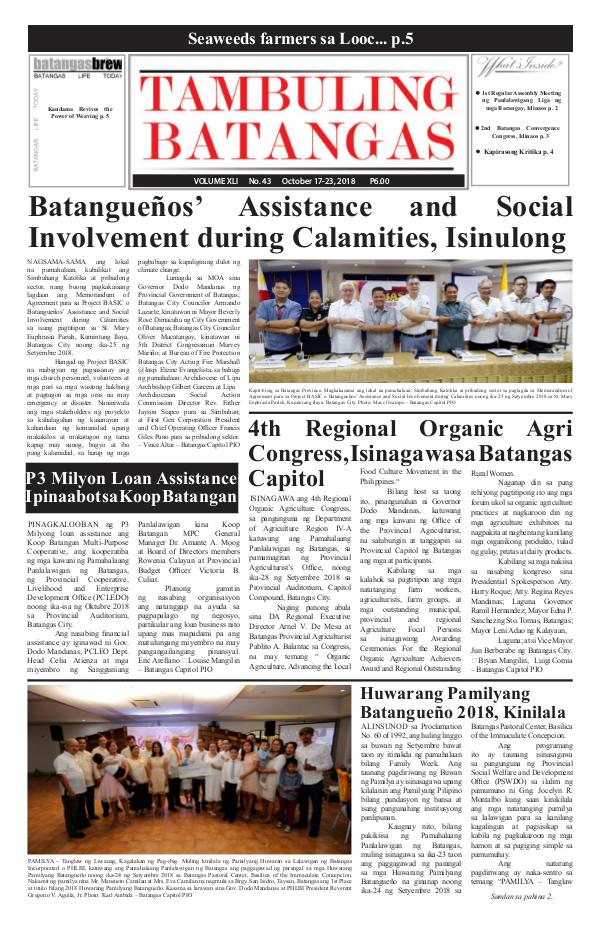 Tambuling Batangas Publication October 17-23, 2018 Issue