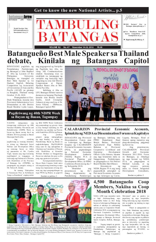 Tambuling Batangas Publication November 14-20, 2018 Issue