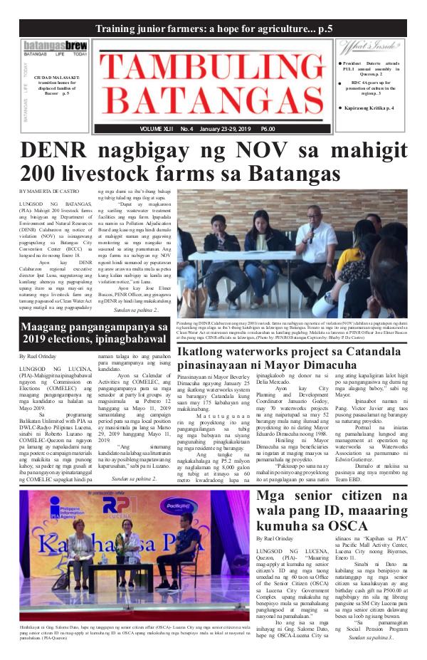 Tambuling Batangas Publication January 23-29, 2019 Issue
