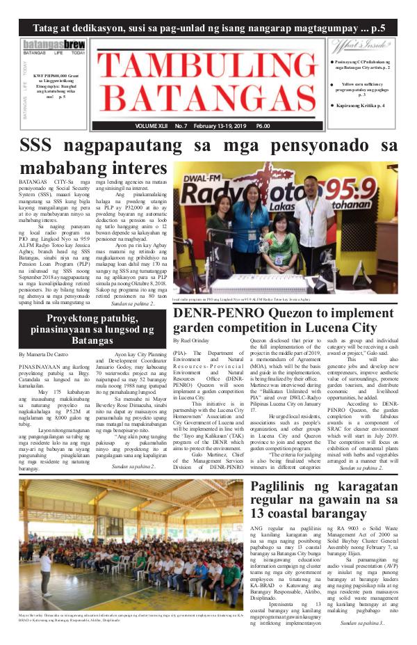 Tambuling Batangas Publication February 13-19, 2019 Issue