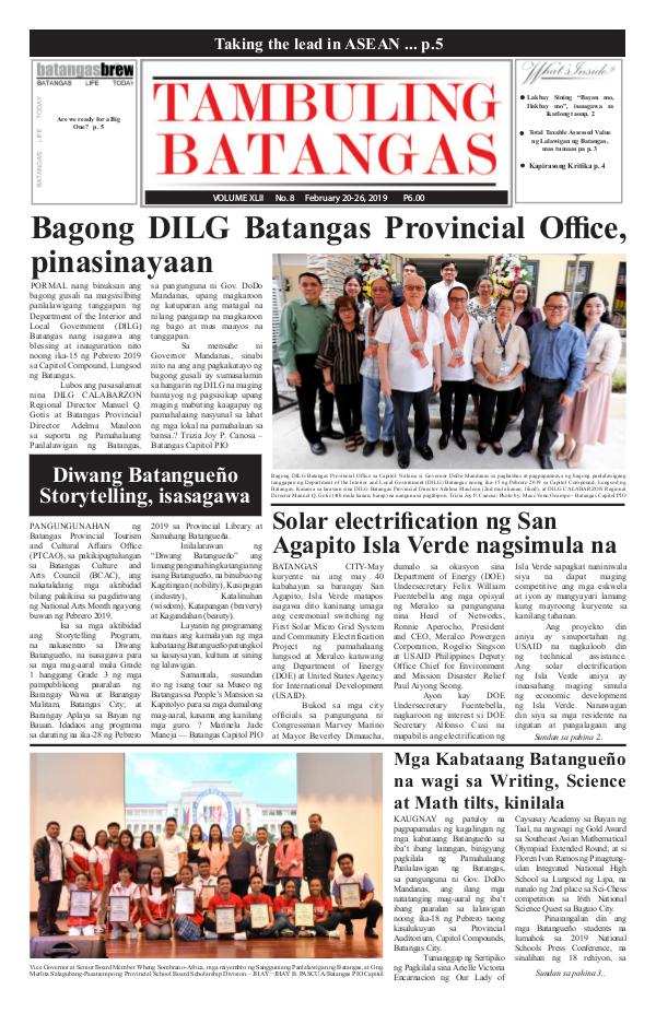 Tambuling Batangas Publication February 20-26, 2019 Issue