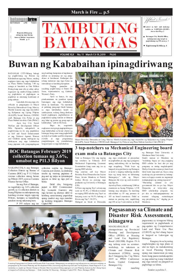 Tambuling Batangas Publication March 13-19, 2019 Issue