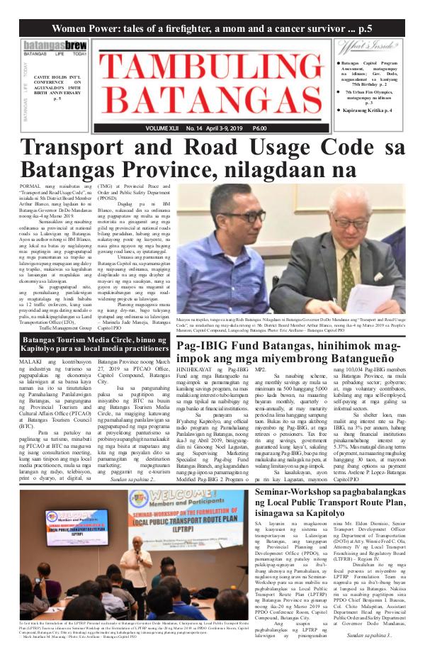 Tambuling Batangas Publication April 03-09, 2019 Issue