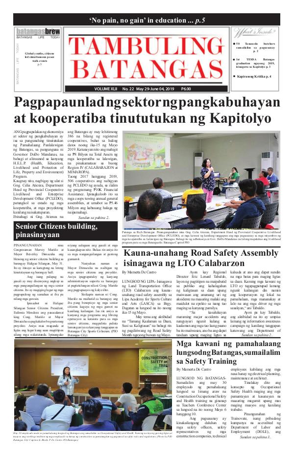 Tambuling Batangas Publication May 29-June 04, 2019 Issue