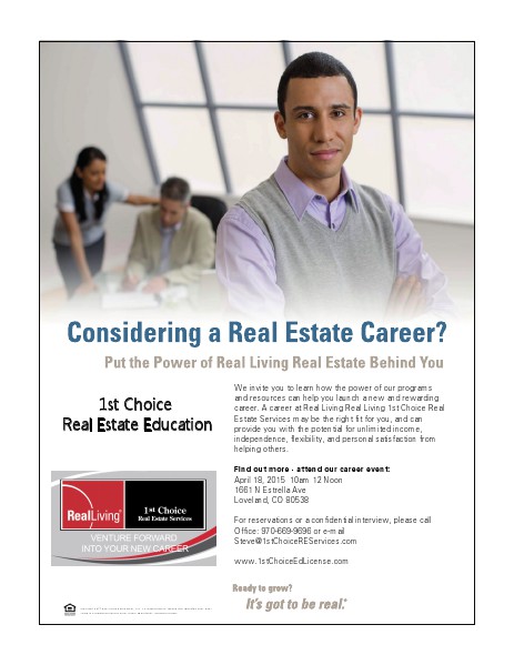 1st Choice Real Estate Education April 2015