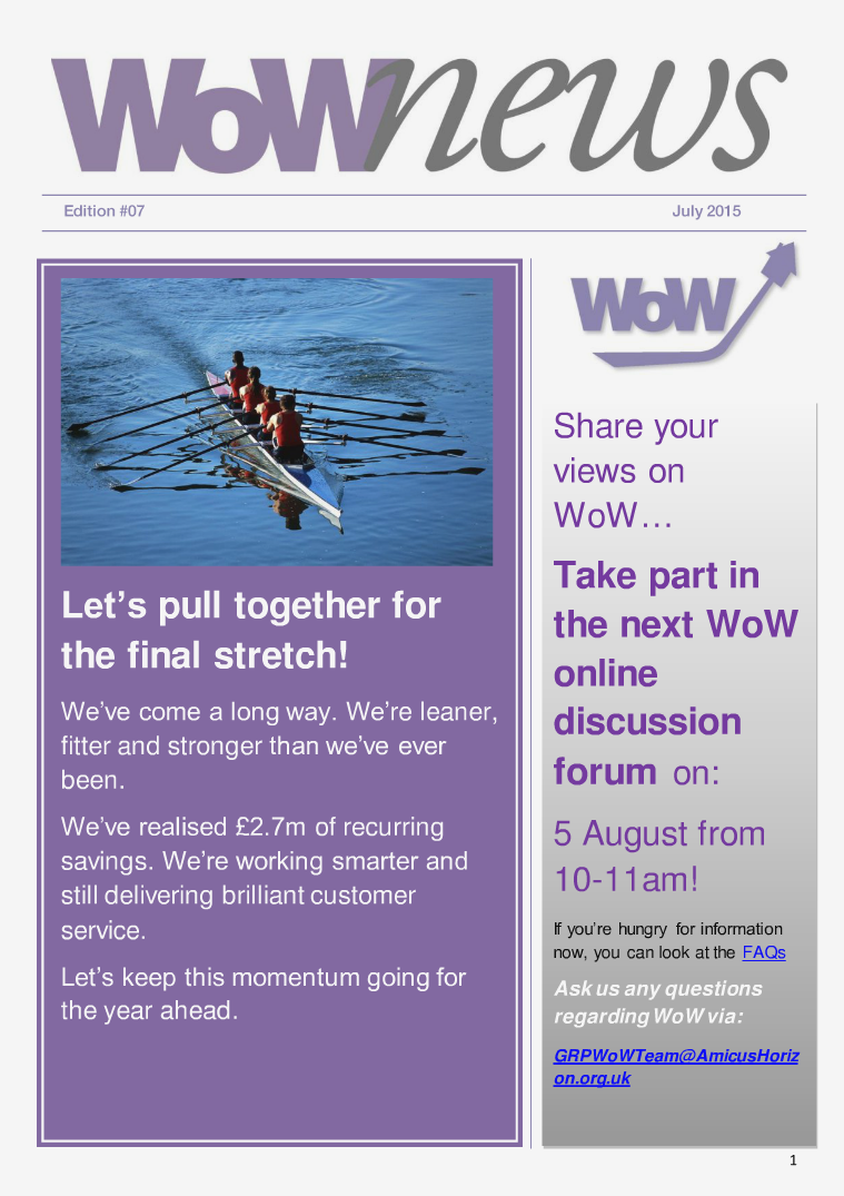 WoWnews - Edition 7 July 2015 Edition 7 July 2015