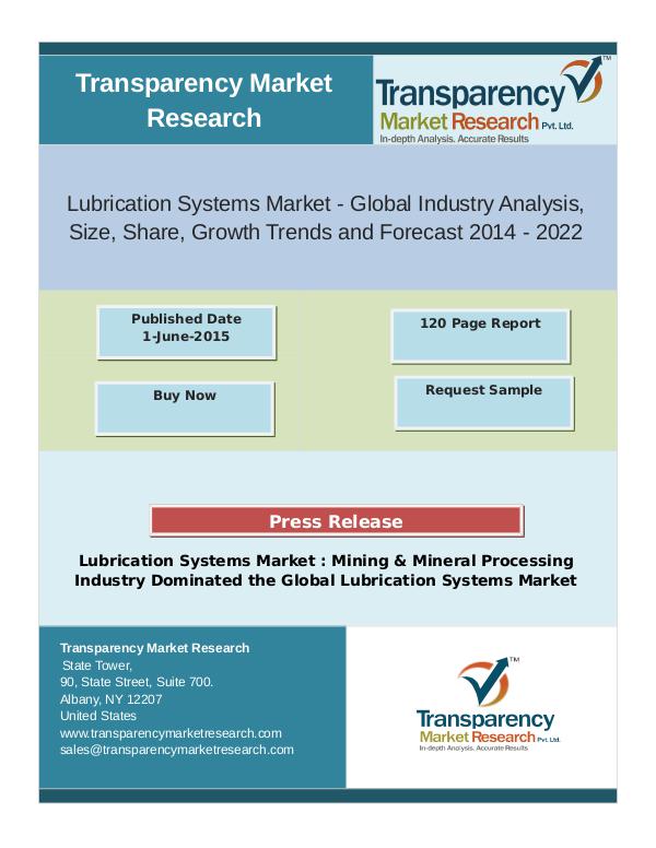 Lubrication Systems Market Share 2014 - 2022 oct 2016