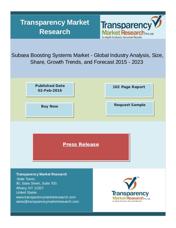 Subsea Boosting Systems Market Trends 2015 - 2023 Nov 2016