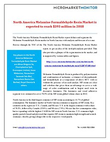 North America Melamine Formaldehyde Resin Market Forecast 2018